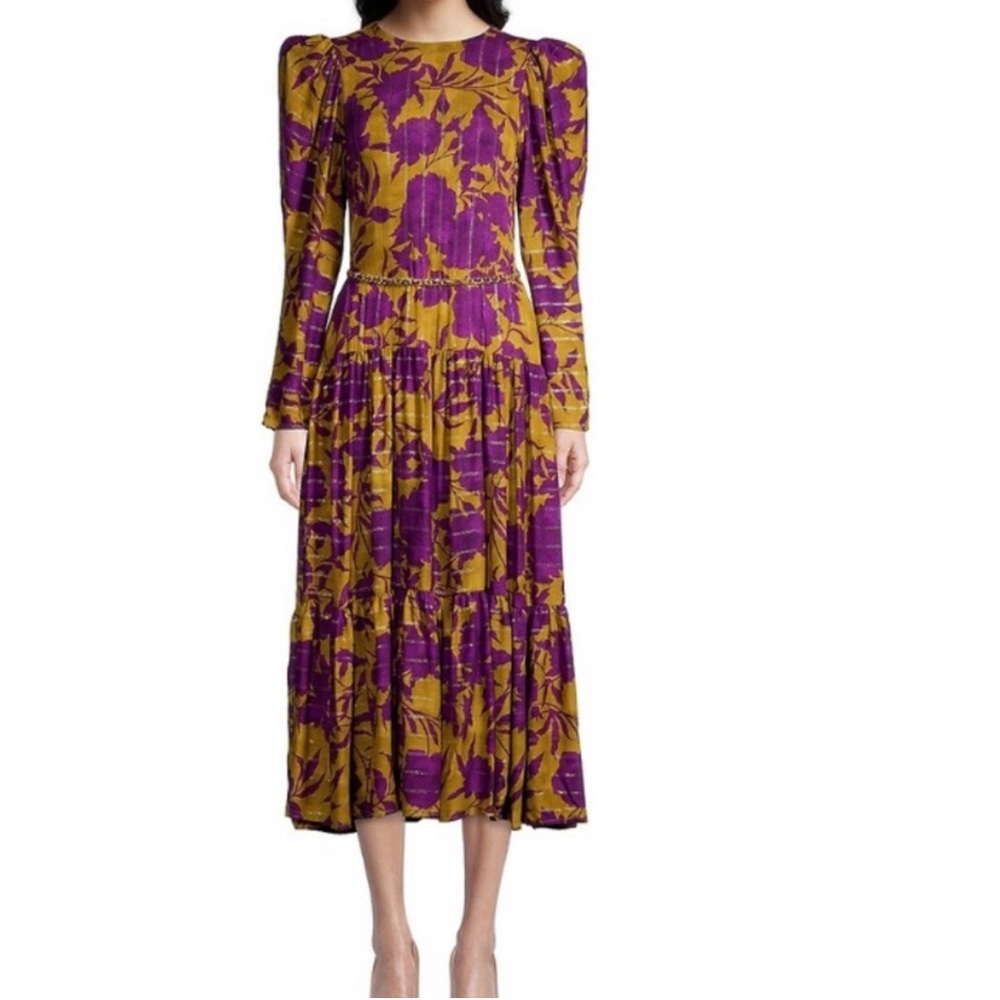 Purple and Yellow Floral Dress